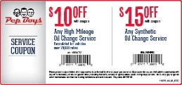 Use Pep Boys oil change coupon and save up to $25 on your next service appointment