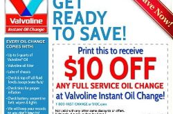 Valvoline Oil Change Coupons