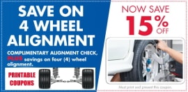 Wheel Alignment Coupons