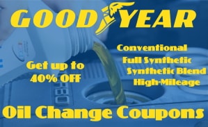 Save up to 30% on next appointment with Goodyear oil change coupons