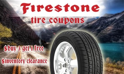 Buy 3 get 1 free - Firestone tires coupon
