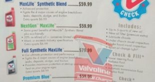 Valvoline Oil Change Prices