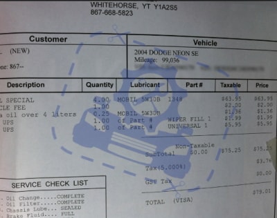 oil change cost