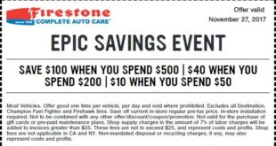 Firestone Black Friday Epic Savings Coupon