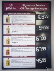 jiffy lube oil change and tire rotation price