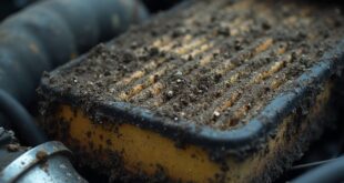 dirty engine air filter