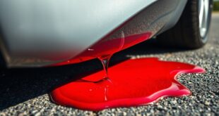 red fluid car leak